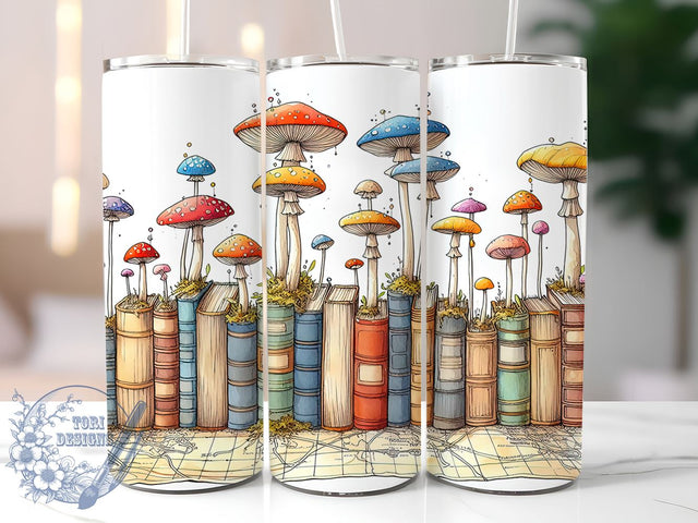 Vintage Books 20oz Skinny Tumbler, Book Lover Tumbler Png, Straight & Tapered Tumbler Wrap, Instant Digital Download Sublimation ToriDesigns 