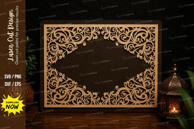Vintage Border Frame Laser Cut Svg Design SVG Regulrcrative 