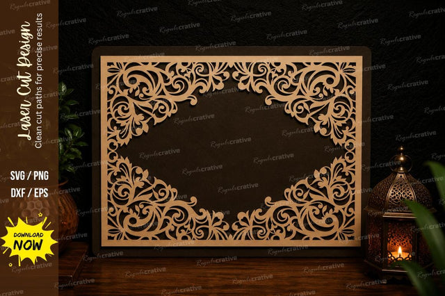 Vintage Border Frame Laser Cut Svg Design SVG Regulrcrative 