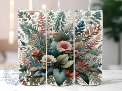 Vintage Botanical 20oz Skinny Tumbler, Botanical Tumbler Png, Straight & Tapered Tumbler Wrap, Instant Digital Download Sublimation ToriDesigns 