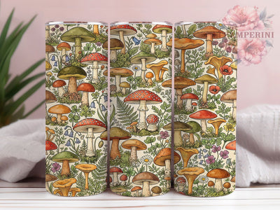Vintage Botanical Mushroom 20oz Tumbler, Vintage Botanical, Botanical Mushroom, Vintage Mushroom, Mushroom Tumbler, 20oz Tumbler, Botanical Tumbler, Tumbler Wrap Sublimation Li Zamperini 
