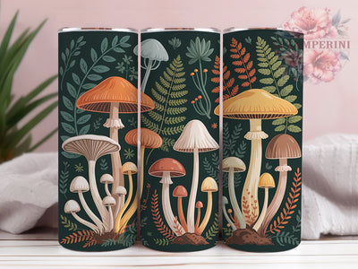 Vintage Botanical Mushroom Tumbler, Botany Mushroom Tumbler, 20oz Tumbler Wrap, Sublimation Design, Nature Lover Gift, Vintage Mushroom Wrap, Botanical Forest Tumbler Sublimation Li Zamperini 