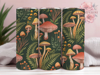 Vintage Botanical Mushroom Tumbler, Botany Mushroom Tumbler, 20oz Tumbler Wrap, Sublimation Design, Nature Lover Gift, Vintage Mushroom Wrap, Botanical Forest Tumbler Sublimation Li Zamperini 