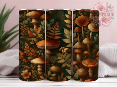 Vintage Botanical Mushroom Tumbler, Botany Mushroom Tumbler, 20oz Tumbler Wrap, Sublimation Design, Nature Lover Gift, Vintage Mushroom Wrap, Botanical Forest Tumbler Sublimation Li Zamperini 