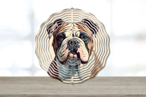 Vintage Bulldog Dog Wind Spinner Bundle Sublimation Regulrcrative 