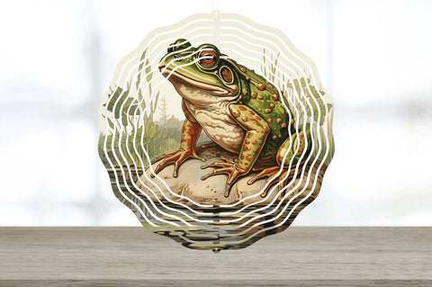 Vintage Bullfrog Wind Spinner Sublimation Regulrcrative 
