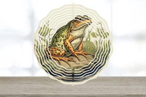 Vintage Bullfrog Wind Spinner Sublimation Regulrcrative 