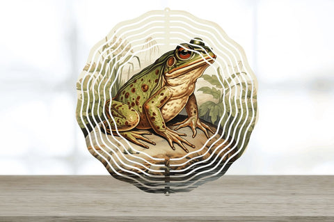 Vintage Bullfrog Wind Spinner Sublimation Regulrcrative 