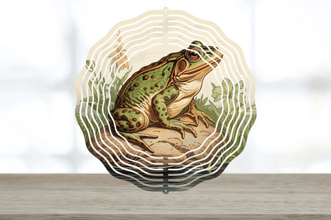 Vintage Bullfrog Wind Spinner Sublimation Regulrcrative 