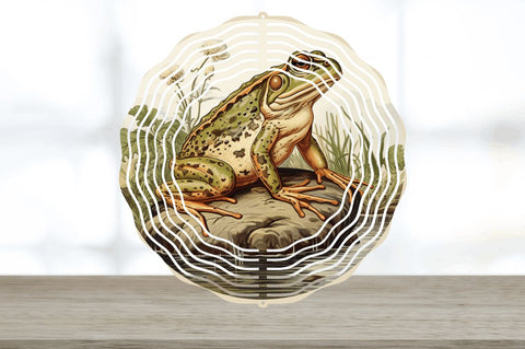 Vintage Bullfrog Wind Spinner Sublimation Regulrcrative 