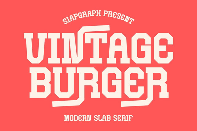 Vintage Burger - Slab Serif Font Font Masyafi Studio 