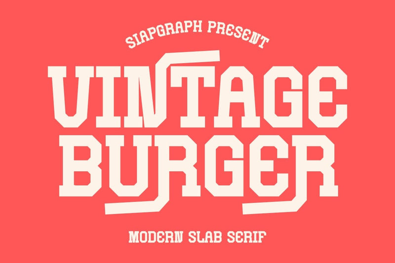 Vintage Burger - Slab Serif Font Font Masyafi Studio 