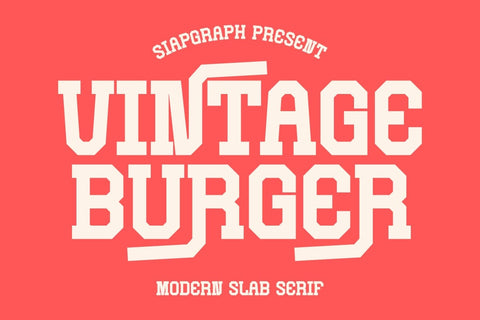 Vintage Burger - Slab Serif Font Font Masyafi Studio 