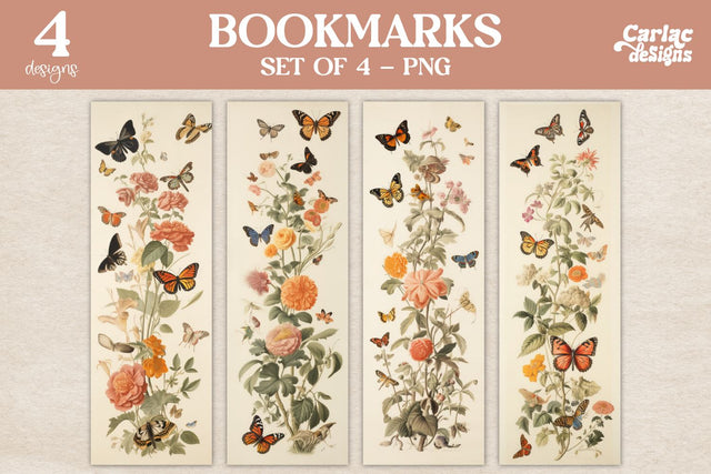 Vintage Butterflies Bookmarks Sublimation Carla C Designs 