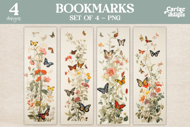 Vintage Butterflies Bookmarks Sublimation Carla C Designs 