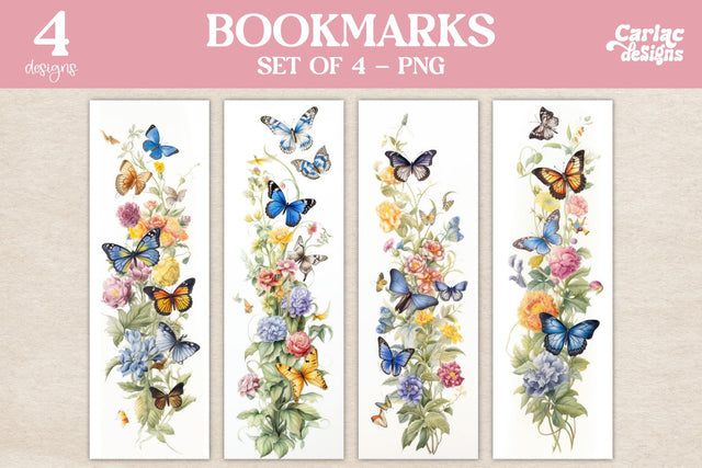 Vintage Butterflies Bookmarks Sublimation Carla C Designs 