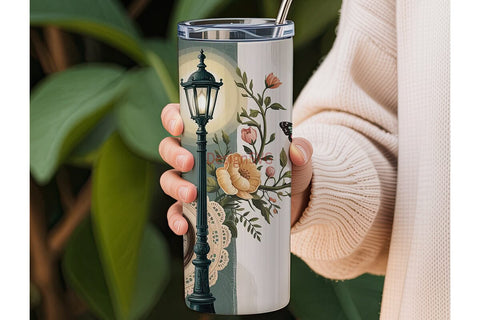 Vintage Butterfly Garden 20oz Tumbler Sublimation DesignSVG 