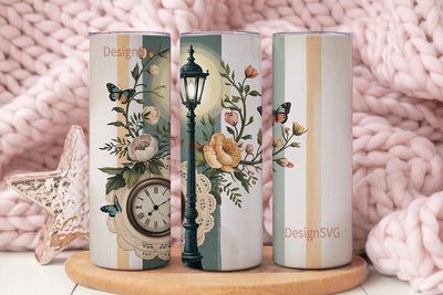 Vintage Butterfly Garden 20oz Tumbler Sublimation DesignSVG 
