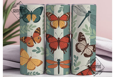Vintage Butterfly Tumbler Wrap Sublimation sassyprint 