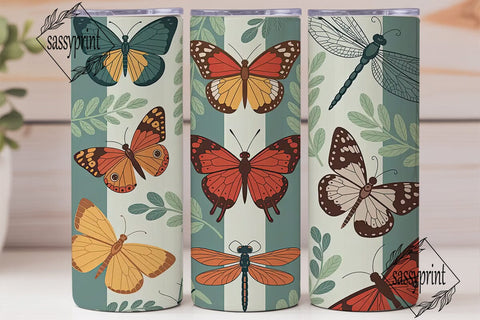 Vintage Butterfly Tumbler Wrap Sublimation sassyprint 