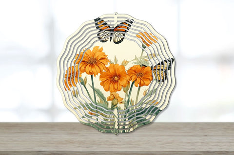Vintage Calendula Flowers Wind Spinner Bundle Sublimation Regulrcrative 