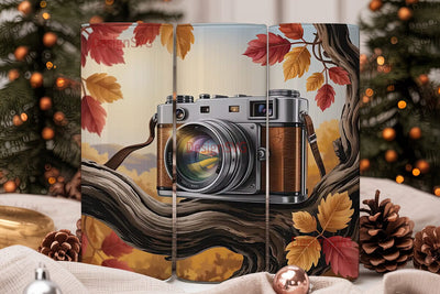 Vintage Camera Fall 20oz Tumbler Wrap Sublimation DesignSVG 