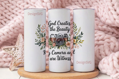 Vintage Camera Tumbler Wrap Sublimation DesignSVG 