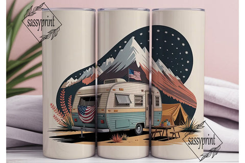 Vintage Camper Adventure 20oz Tumbler Sublimation sassyprint 