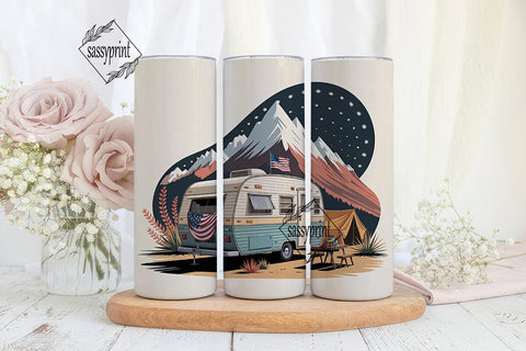 Vintage Camper Adventure 20oz Tumbler Sublimation sassyprint 