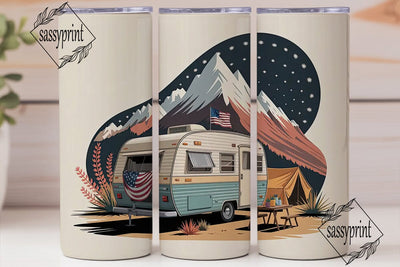 Vintage Camper Adventure 20oz Tumbler Sublimation sassyprint 
