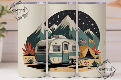 Vintage Camper Adventure 20oz Tumbler Sublimation sassyprint 