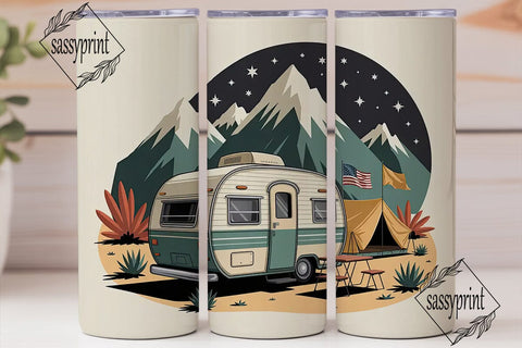 Vintage Camper Adventure 20oz Tumbler Sublimation sassyprint 