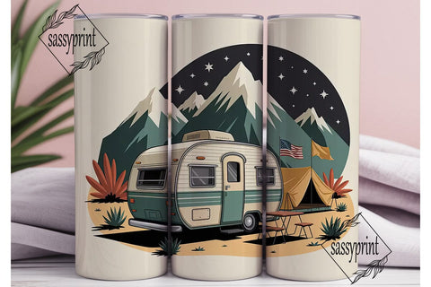 Vintage Camper Adventure 20oz Tumbler Sublimation sassyprint 