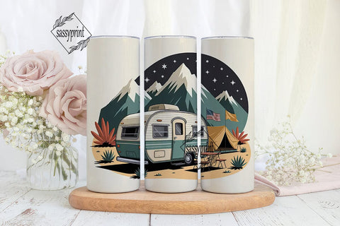 Vintage Camper Adventure 20oz Tumbler Sublimation sassyprint 
