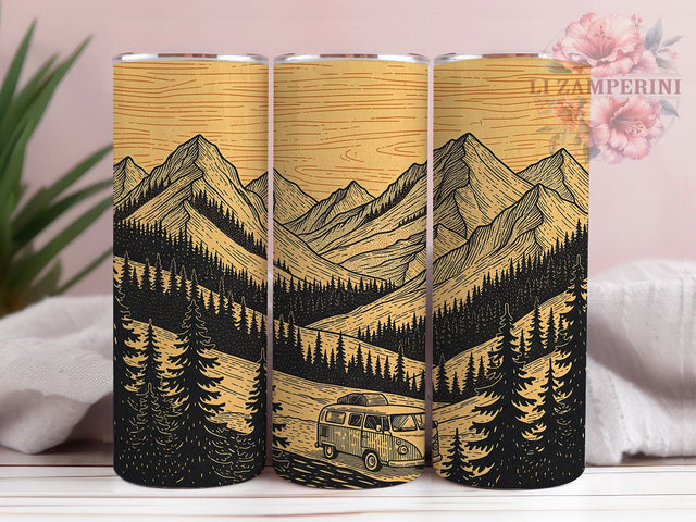 Vintage Camping Adventure Tumbler Wrap, Retro Camping Sublimation, 20Oz Camp Cup Wrap, Rustic Camper Drinkware, Outdoor Adventure Tumbler, Wilderness Sublimation Design Sublimation Li Zamperini 