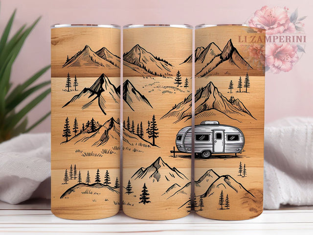 Vintage Camping Adventure Tumbler Wrap, Retro Camping Sublimation, 20Oz Camp Cup Wrap, Rustic Camper Drinkware, Outdoor Adventure Tumbler, Wilderness Sublimation Design Sublimation Li Zamperini 