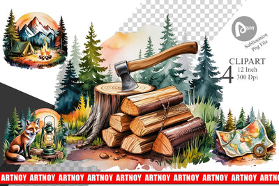 Vintage Camping Vibes Clipart Sublimation artnoy 