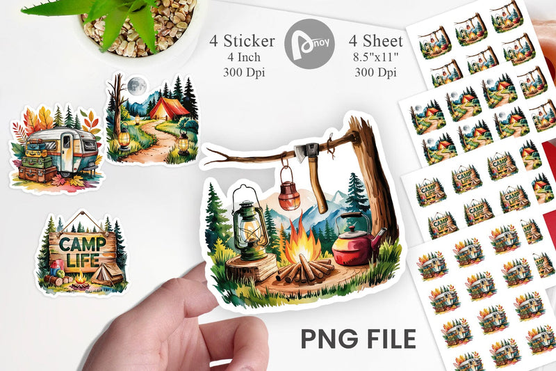 Vintage Camping Vibes Sticker Sublimation artnoy 