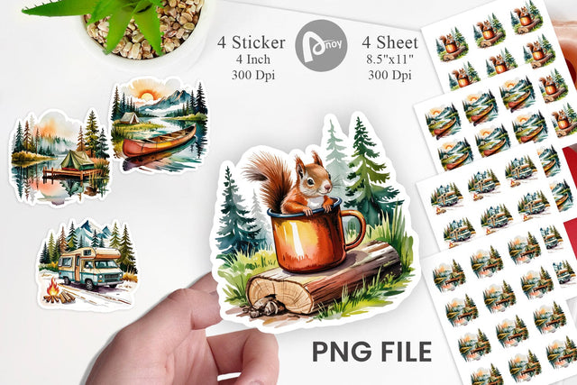 Vintage Camping Vibes Sticker Sublimation artnoy 