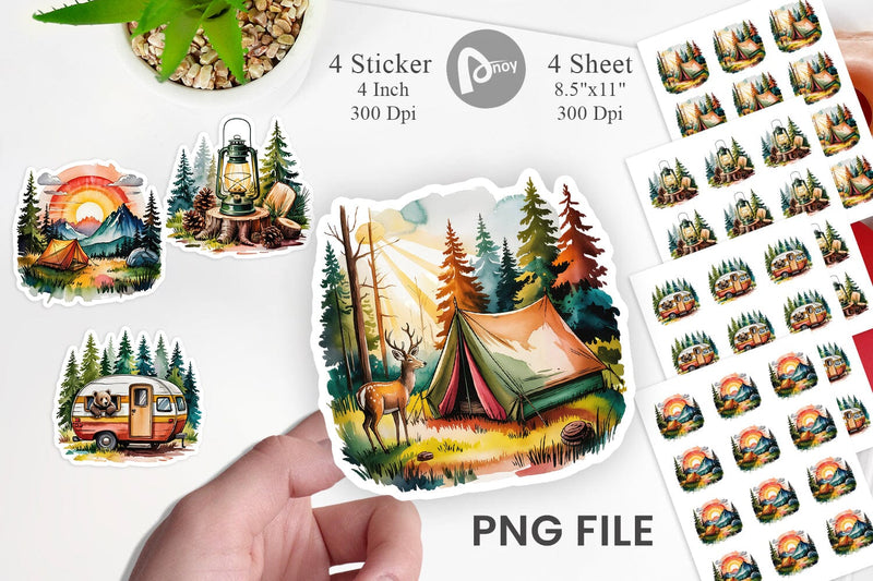 Vintage Camping Vibes Sticker Sublimation artnoy 