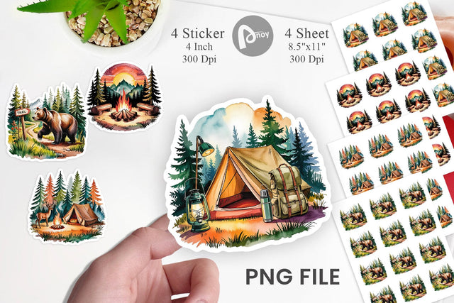 Vintage Camping Vibes Sticker Sublimation artnoy 