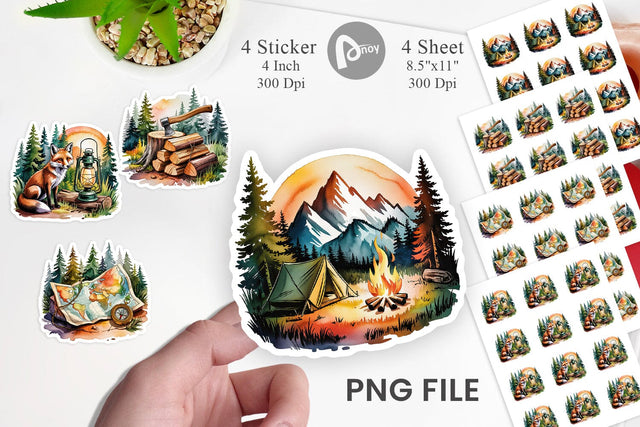 Vintage Camping Vibes Sticker Sublimation artnoy 