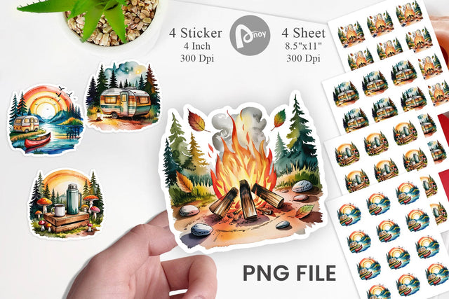 Vintage Camping Vibes Sticker Sublimation artnoy 