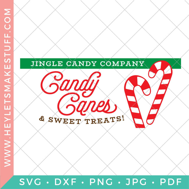 Vintage Candy Canes Sign SVG Hey Let's Make Stuff 