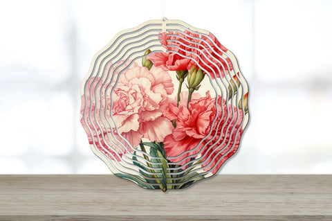 Vintage Carnation Flowers Wind Spinner Bundle Sublimation Regulrcrative 