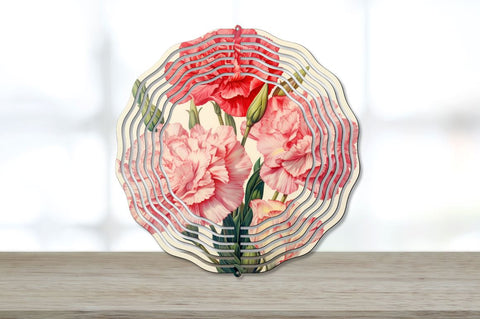 Vintage Carnation Flowers Wind Spinner Bundle Sublimation Regulrcrative 