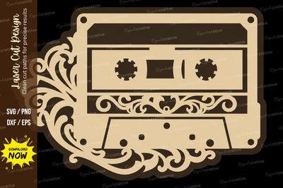Vintage Cassette Tape Frame Laser Cut SVG File SVG Regulrcrative 