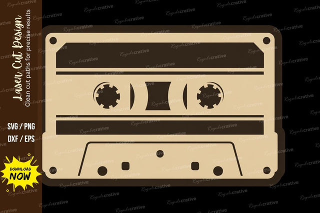 Vintage Cassette Tape Laser Cut SVG File SVG Regulrcrative 