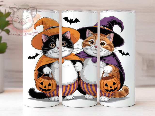Vintage Cat Retro Spooky Halloween Tumbler, Halloween Tumbler, Cute Kitty, Retro Wrap, Spooky Design, Sublimation Cup, 20Oz Tumbler Sublimation Lara' s Designs 