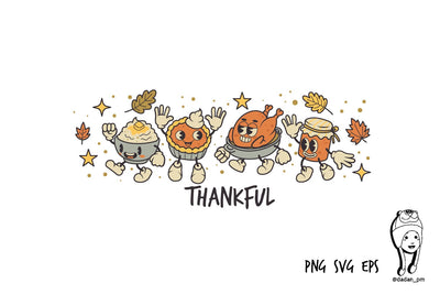 Vintage character fall cute food thanksgiving SVG dadan_pm 